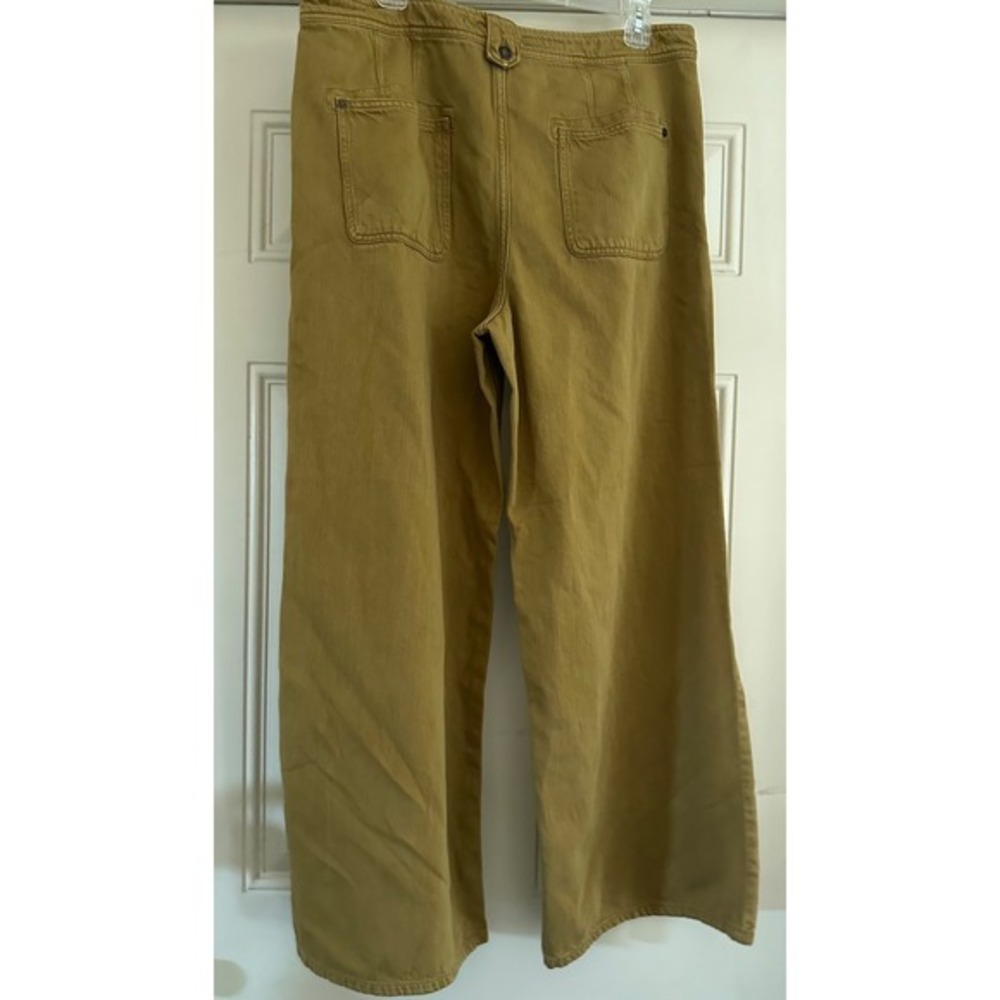 Anthropologie Pilcro Wide Leg Utility Pants Mustard Yellow Gold Size 32 - Picture 5 of 6